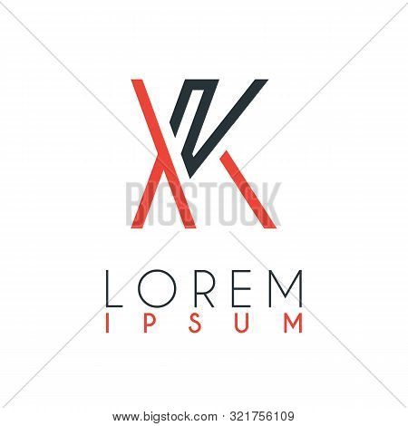 The Logo Between The Letter X And Letter K Or Xk With A Certain Distance And Connected By Orange And