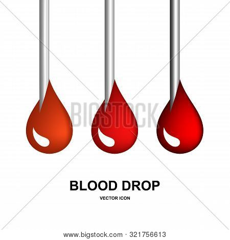 Red Bood Drops Icons Or Bleeding Symbols Collection Isolated