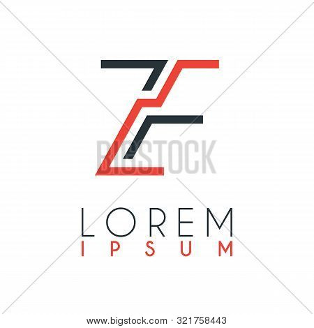 The Logo Between The Letter Z And Letter F Or Zf With A Certain Distance And Connected By Orange And