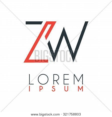 The Logo Between The Letter Z And Letter W Or Zw With A Certain Distance And Connected By Orange And