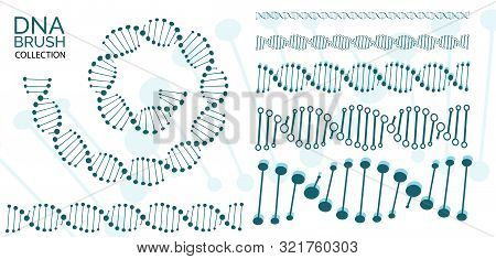 Human Dna Chain Or Genome Helix Molecule Seamless Lines