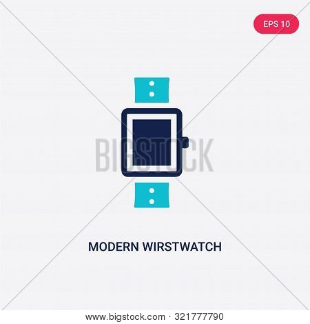 two colored modern wirstwatch vector icon from airport terminal.