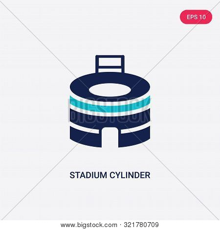 two colored stadium cylinder vector icon from american football.