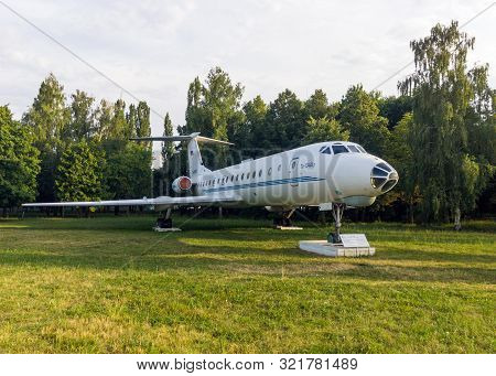 Voronezh, Russia - July 14, 2018:  Monument To The Legendary Tu-134 Aircraft, Voronezh Airport