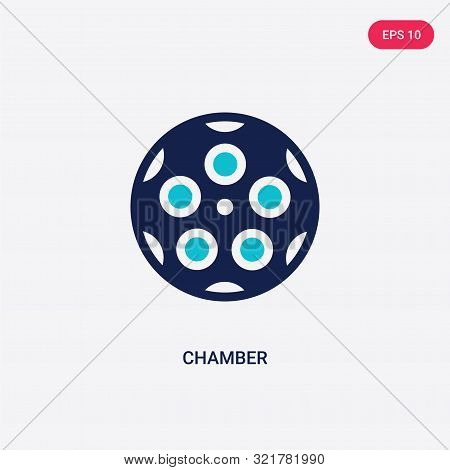 two colored chamber vector icon from army and war.