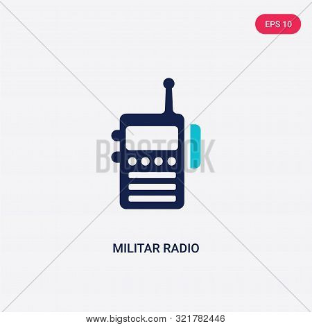 two colored militar radio vector icon from army and war.