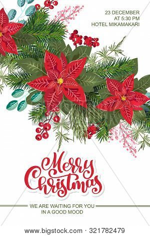 Merry Christmas Party Invitation And Happy New Year Party Invitation Card And Poster Holiday Design 