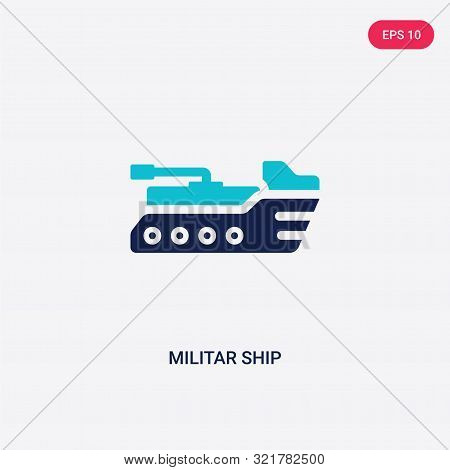 two colored militar ship vector icon from army and war.