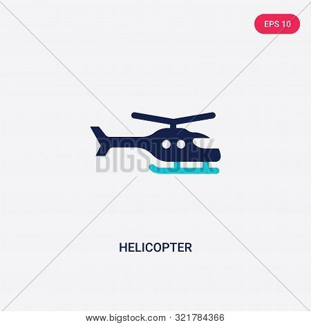two colored helicopter vector icon from army.