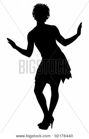 Silhouette der tanzenden Mädchen
