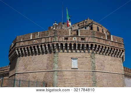 The Beautiful Mausoleum Of Hadrian Also Called Sant Angelo Castle Built On The Year 139 Ad
