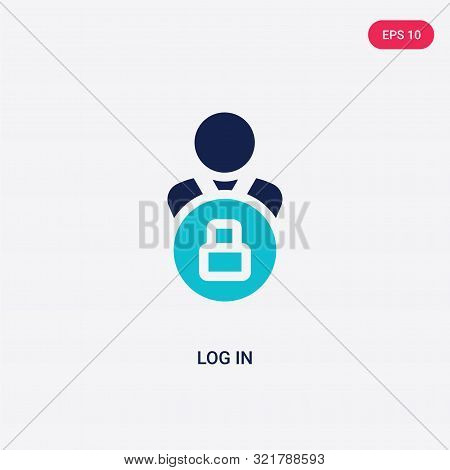 two colored log in vector icon from big data.