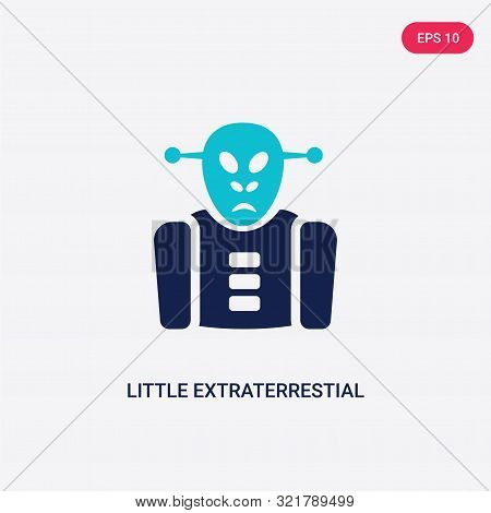 two colored little extraterrestial vector icon from astronomy.
