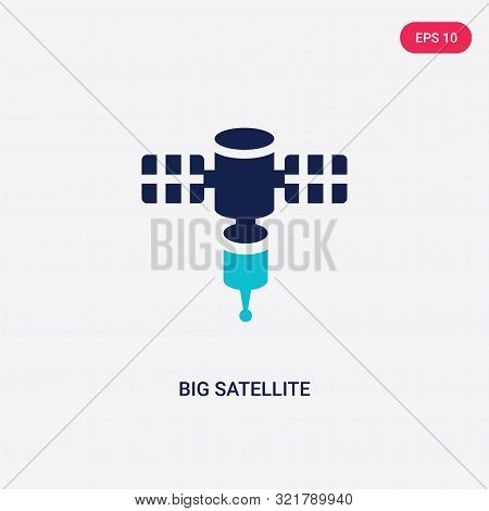 two colored big satellite vector icon from astronomy.