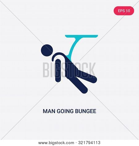two colored man going bungee jumping vector icon from behavior.