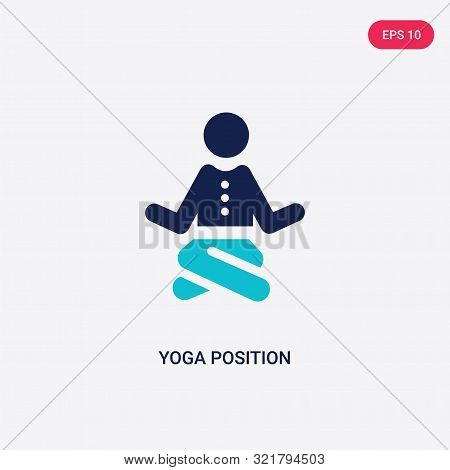 two colored yoga position vector icon from behavior.