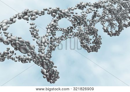 Abstract Dna Strand Double Helix Genetics 3d Illustration