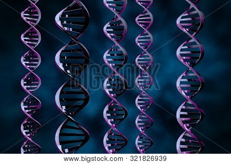 Abstract Dna Strand Double Helix Genetics 3d Illustration