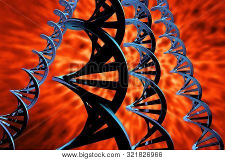 Abstract Dna Strand Double Helix Genetics 3d Illustration