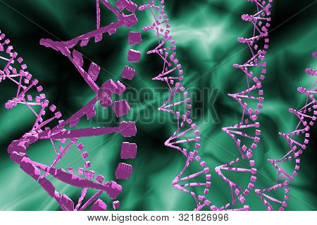 Abstract Dna Strand Double Helix Genetics 3d Illustration