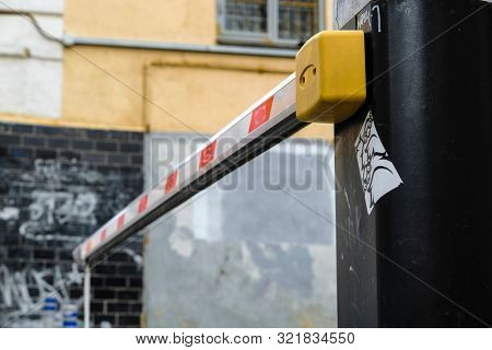 Mosocw, Russia - August, 25, 2019: the image of a barrier in a center of Mosocw