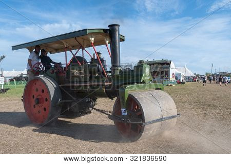Blandford Forum.dorset.united Kingdom.august 24th 2019.a Vintage Steam Powered Ruston And Hornsby St