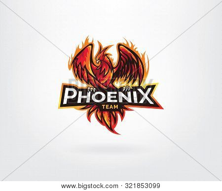 Phoenix E-sport And Sport Style Mascot Logo Design. Red Phoenix For Esport And Sport Mascot Logo