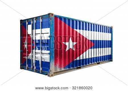 The Concept Of  Export-import Cuba , Container Transporting And National Delivery Of Goods. The Tran