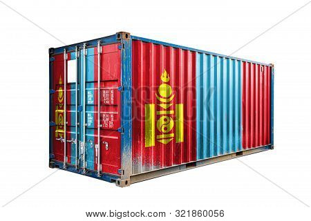 The Concept Of  Mongolia Export-import, Container Transporting And National Delivery Of Goods. The T