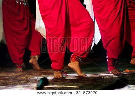 Indian Classical Dance Form In Feet With Musical Anklet With Selective Focus And Blur
