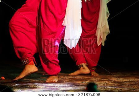 Indian Classical Dance Form In Feet With Musical Anklet With Selective Focus And Blur
