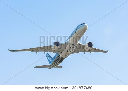 Airbus A350-900 Xwb Show Flights. Russia, Moscow Region Zhukovsky, Airport Ramenskoe. Aviasalon Maks