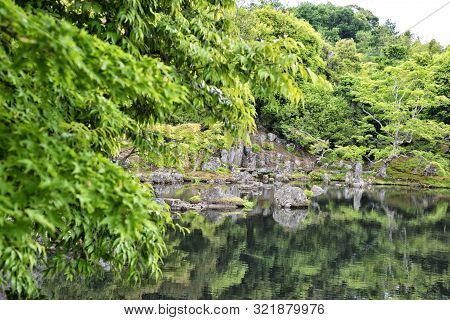 Pond Of The Tenryu-ji Temple, Kyoto, Japan