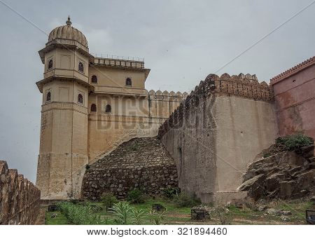 The Great Wall Of India Is Called The Fortress Walls Of Kumbhalgarh Fort, India
