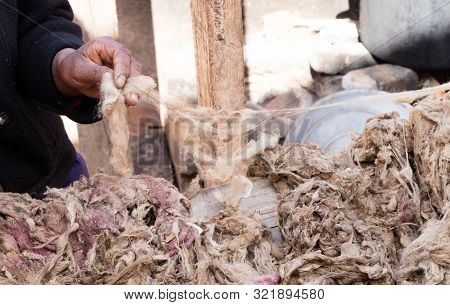 Raw Silk From A Silkworm Breeding In Ambalavao, Madagascar
