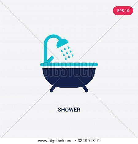 two colored shower vector icon from cleaning.