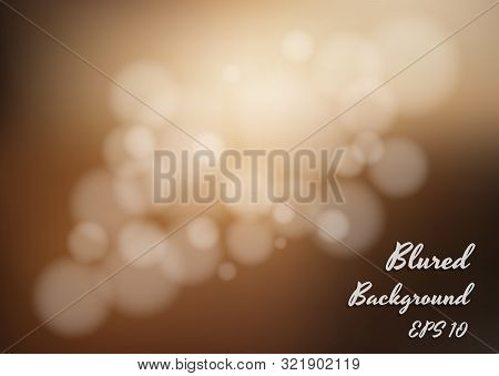 Blured Background Warm Light Style Abstract Bokeh Design. Vector Illustration