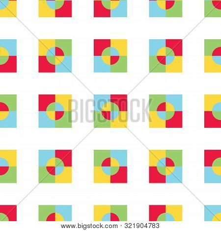 Bright Primary Color Blocks Vector Seamless Pattern