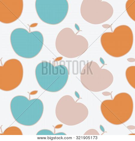 Modern Apples In Updated Fall Colors, Vector Repeat Pattern