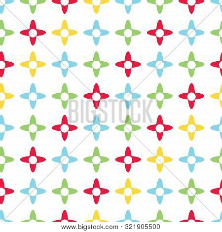 Bright Colored X Shapes Vector Seamless Pattern