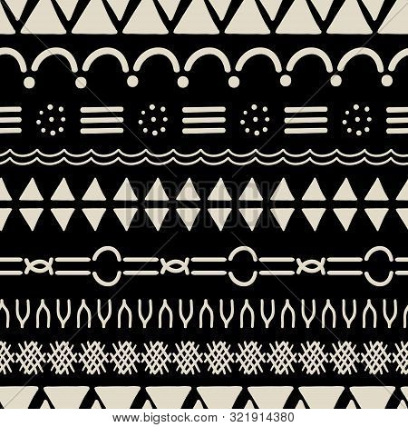 African Inspired Ethnic Mudcloth Vector Repeat Pattern