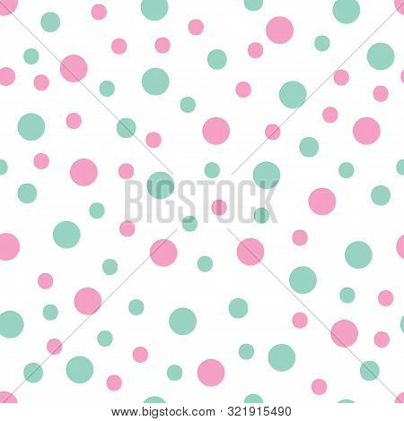 Uneven Scattered Polka Dot Vector Seamless Pattern