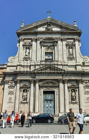 Rome, Italy - June 22, 2017: Frontal View Of Chiesa Di Santa Susanna Alle Terme Di Diocleziano In Ro