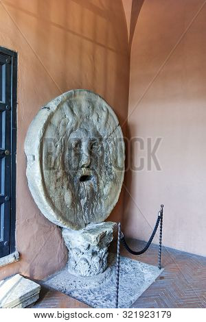 Rome, Italy - June 22, 2017: Bocca Della Verita In Church Of Santa Maria In Cosmedin In City Of Rome