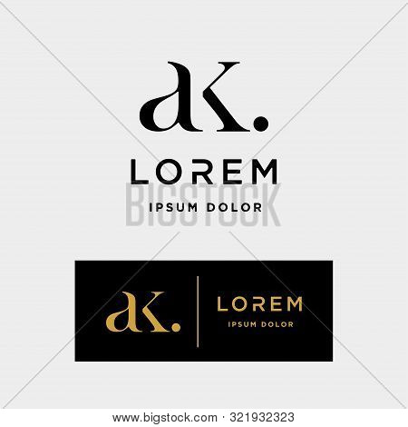 Ak K Letter Linked Luxury Premium Logo
