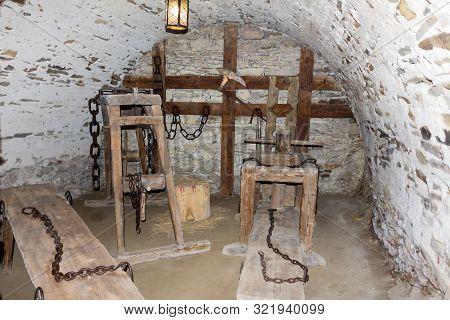 Niedzica, Poland - July 1: Torture Chamber In The Castle In Niedzica On July 1, 2019 In Niedzica.