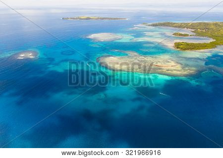 Bucas Grande Island, Philippines. Beautiful Lagoons With Atolls And Islands, View From Above. Seasca