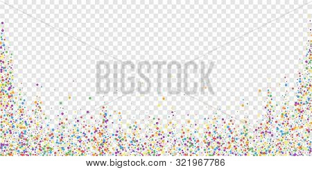 Festive Confetti. Celebration Stars. Rainbow Confetti On Transparent Background. Decent Festive Over