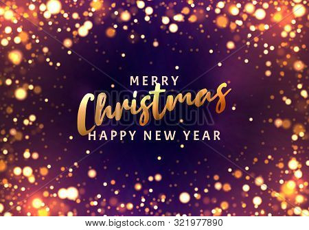 Christmas Light Vector Background. Happy Hew 2020 Year. Sparkling Magical Dust Particles. Xmas Card.