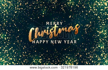 Christmas Light Vector Background. Happy Hew 2020 Year. Sparkling Magical Dust Particles. Xmas Card.